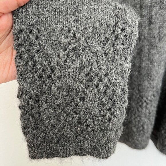 100% Alpaca Wool Heather Gray Katharine Ross Knit Sweater Size Medium - Picture 4 of 5